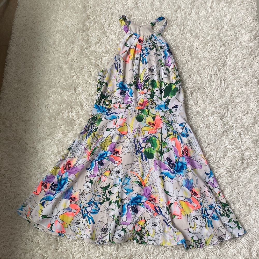 Express Colorful Floral Flare Halter Dress Size 8